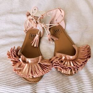 NEW GAP rose gold tassel sandals